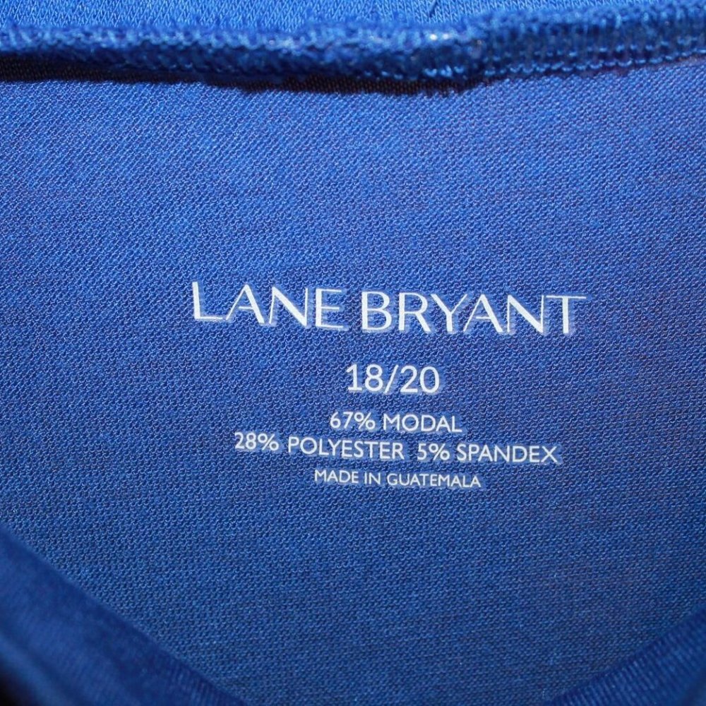 ✨2/$20 NWT Lane Bryant Mock Neck Short Sleeve Top Size 18/20 18 20 Blue HW1647 - Picture 4 of 4